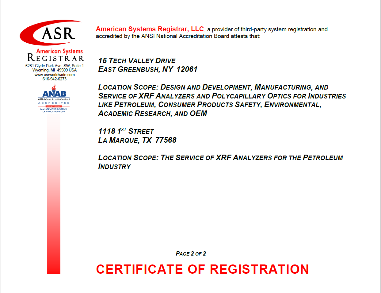 ISO Certificate